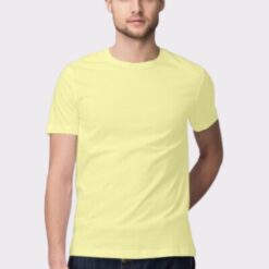Butter Yellow plain Half Sleeve Round Neck T-Shirt for men