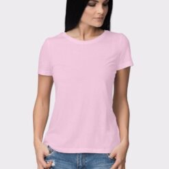 Light Pink Plain Women's Half Sleeve Round Neck T-Shirt - Soft and Stylish | Versatile Wardrobe Essential