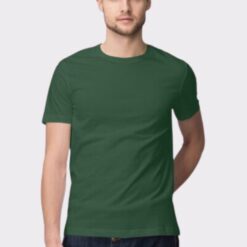 Olive Green Plain Half Sleeve Round Neck T-Shirt - Casual Coolness for Men