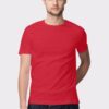 Red Plain Half Sleeve Round Neck T-Shirt - Classic Style for Men