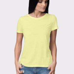 Butter Yellow Plain Women's Half Sleeve Round Neck T-Shirt - Effortless Style and Comfort