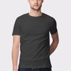 Classic Black Plain Half Sleeve Round Neck T-Shirt - Comfortable Everyday Wear for Men