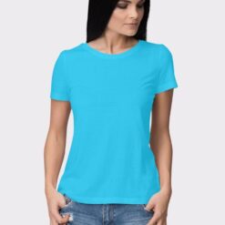 Sky Blue Plain Women's Half Sleeve Round Neck T-Shirt - Refreshing and Versatile | Comfortable Fabric | Effortless Style