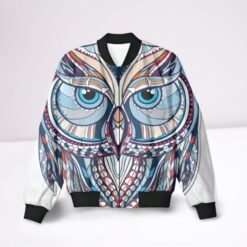 Owl Anime Unisex AOP Bomber Jacket | Stylish, Lightweight, Versatile | Embrace the Enchanting World