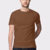Coffee Brown Plain Half Sleeve Round Neck T-Shirt - Classic Comfort and Style for Men