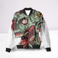 Zombie Skull Unisex AOP Bomber Jacket | Edgy, Grunge, Embrace the Undead