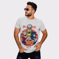 Naruto sasuke kakashi sakuraand Half Sleeve Round Neck T-Shirt - Authentic Anime Merchandise for Fans