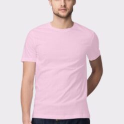 Light Pink Plain Half Sleeve Round Neck T-Shirt - Subtle Elegance for Men