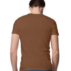 Coffee Brown Plain Half Sleeve Round Neck T-Shirt - Classic Comfort and Style for Men