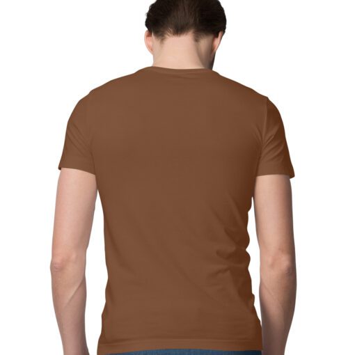 Coffee Brown Plain Half Sleeve Round Neck T-Shirt - Classic Comfort and Style for Men