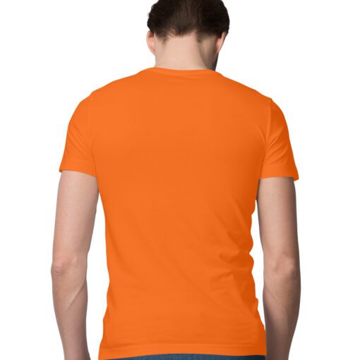Orange Plain Half Sleeve Round Neck T-Shirt - Vibrant Style for Men