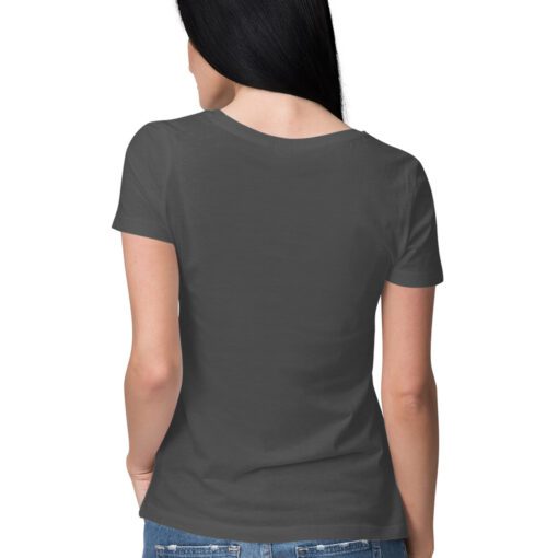 Classic Charcoal Grey Plain Women's Half Sleeve Round Neck T-Shirt - Timeless Style and Comfort