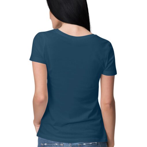 Navy Blue Plain Women's Half Sleeve Round Neck T-Shirt - Timeless and Versatile | Comfortable Fabric | Effortless Style