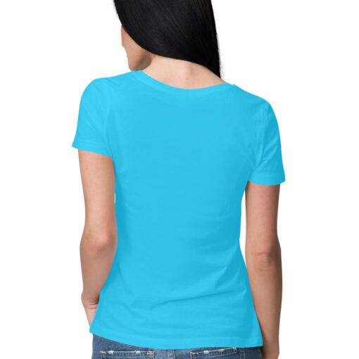 Sky Blue Plain Women's Half Sleeve Round Neck T-Shirt - Refreshing and Versatile | Comfortable Fabric | Effortless Style