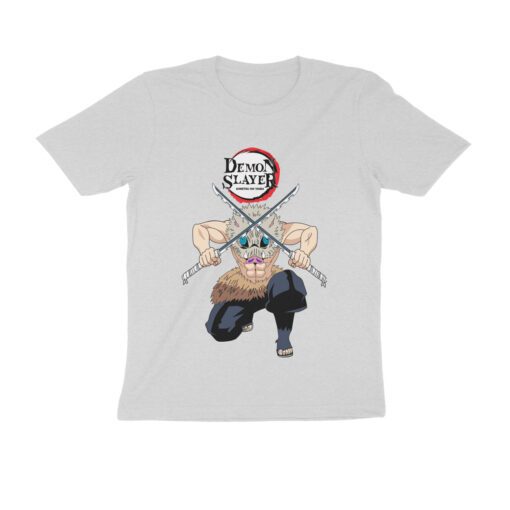 Demon Slayer Inosuke Half Sleeve Round Neck T-Shirt - Authentic Anime Merchandise for Fans