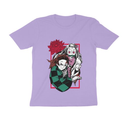 Demon Slayer Tanjiro and Nezuko Half Sleeve Round Neck T-Shirt - Authentic Anime Merchandise for Fans