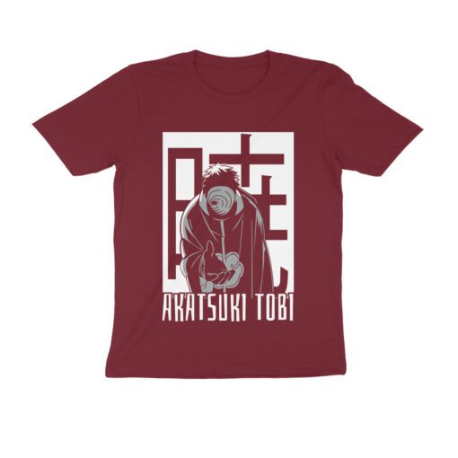 Naruto Obito Uchiha Half Sleeve Round Neck T-Shirt - Authentic Anime Merchandise for Fans