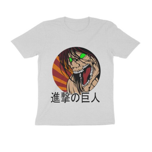 Eren Yeager's Attack Titan Half Sleeve Round Neck T-Shirt - Authentic Anime Merchandise for Fans