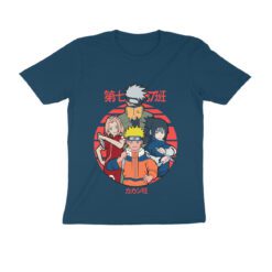 Naruto sasuke kakashi sakuraand Half Sleeve Round Neck T-Shirt - Authentic Anime Merchandise for Fans