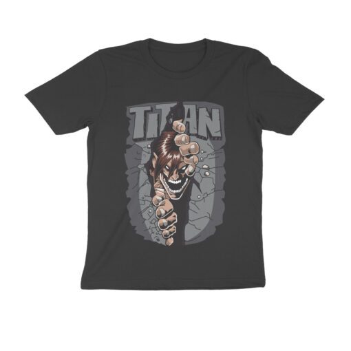 AOT Eren Yeager Half Sleeve Round Neck T-Shirt - Authentic Anime Merchandise for Fans