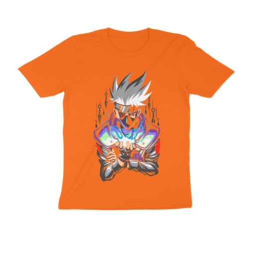 Naruto kakashi hatake Half Sleeve Round Neck T-Shirt - Authentic Anime Merchandise for Fans