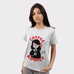 Coffee Addict Women's Half Sleeve Round Neck T-Shirt | Embrace Your Love for Coffee with Style | Soft Fabric, Flattering Fit