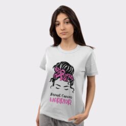 Breast Cancer Warrior Women's Half Sleeve Round Neck T-Shirt | Stand Strong and Inspire Hope | Soft Fabric, Flattering Fit