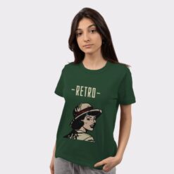 Retro Women Half Sleeve Round Neck T-Shirt | Vintage-Inspired Style for Timeless Elegance | Soft Fabric, Flattering Fit