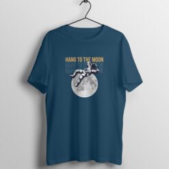 Hang On the Moon Half Sleeve T-Shirt with Round Neck Design - Unique and Stylish