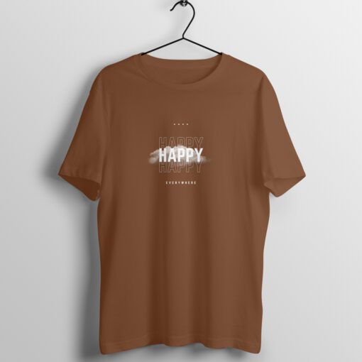 Happy Half Sleeve T-Shirt with Round Neck Design - Spread Joy and Positivity