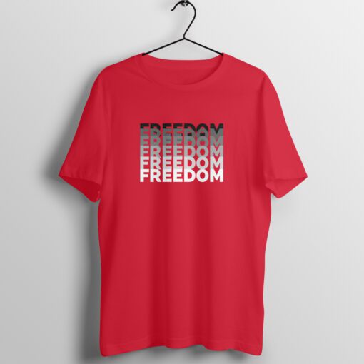 Freedom" Half Sleeve T-Shirt with Round Neck Design - Embrace Your Liberation