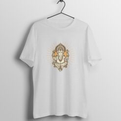 Ganesh Half Sleeve Round Neck T-Shirt - Divine Symbol, Comfortable Unisex Fit