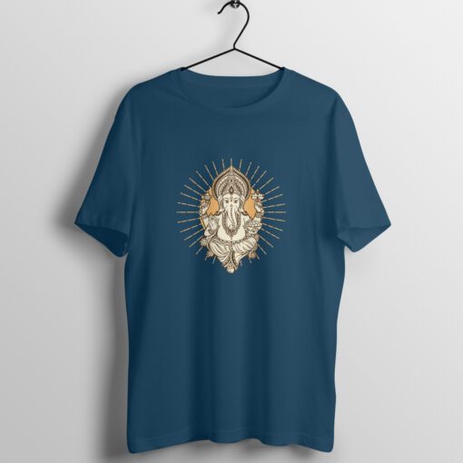 Ganesh Half Sleeve Round Neck T-Shirt - Divine Symbol, Comfortable Unisex Fit